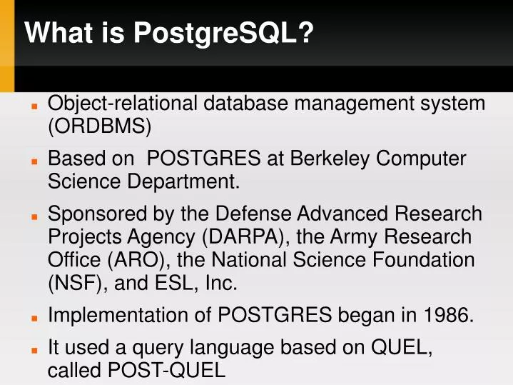 what is postgresql