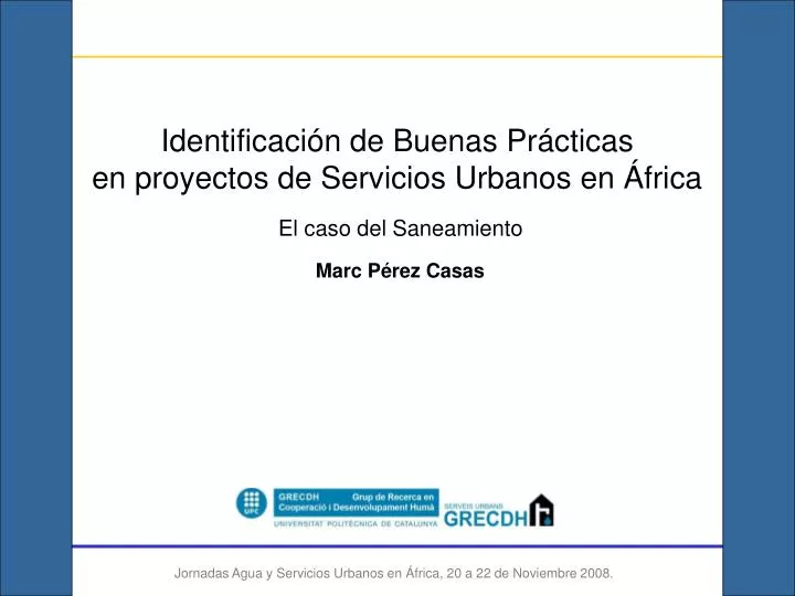 identificaci n de buenas pr cticas en proyectos de servicios urbanos en frica