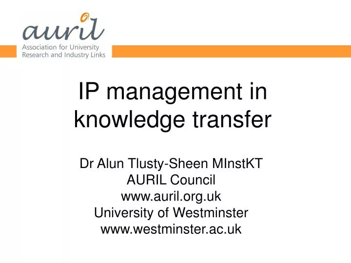 ip management in knowledge transfer