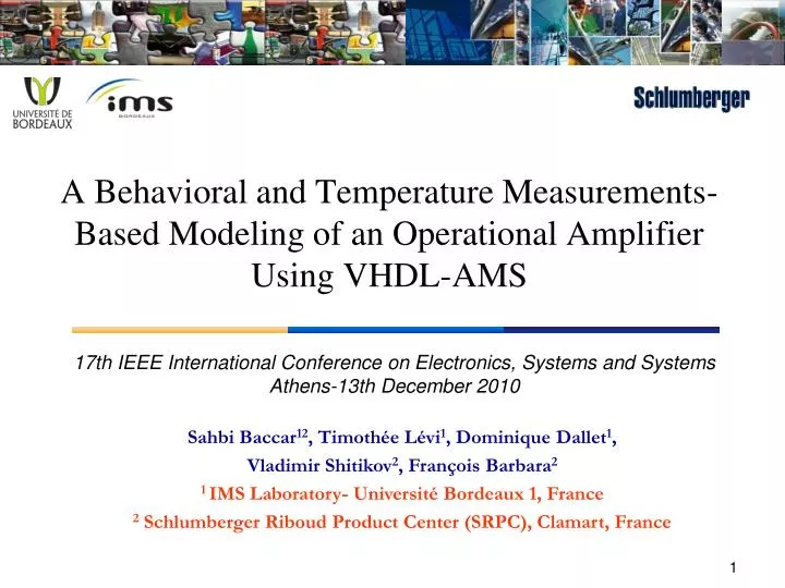 a behavioral and temperature measurements based modeling of an operational amplifier using vhdl ams