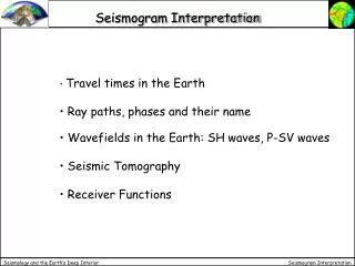 Seismogram Interpretation