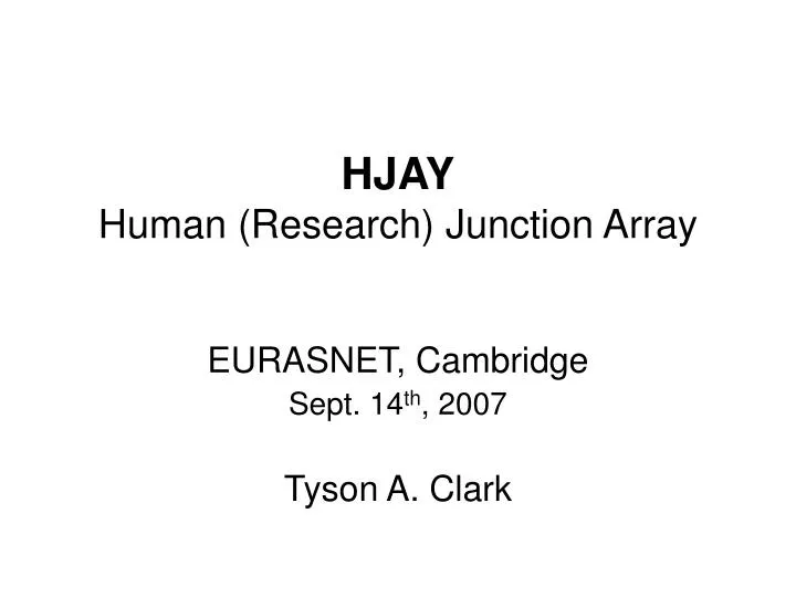 hjay human research junction array