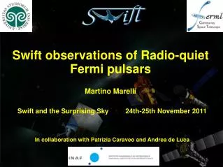 Swift observations of Radio-quiet Fermi pulsars