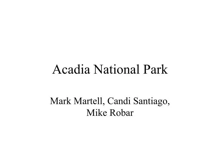 acadia national park