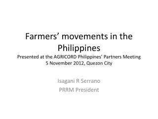 Isagani R Serrano PRRM President