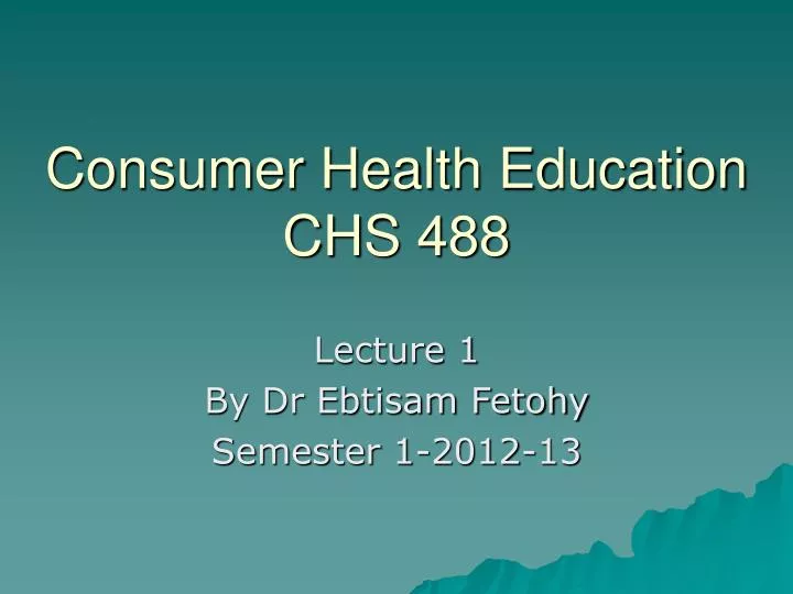 consumer health education chs 488