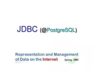 JDBC (@ PostgreSQL )