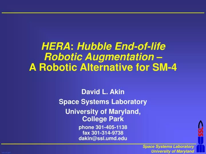 hera hubble end of life robotic augmentation a robotic alternative for sm 4