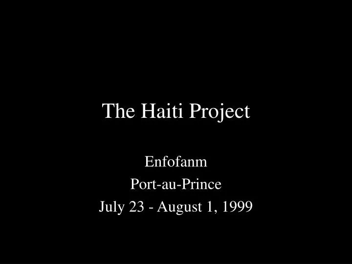 the haiti project