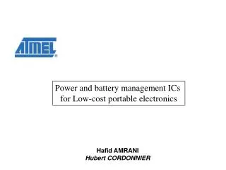 Power and battery management ICs for Low-cost portable electronics