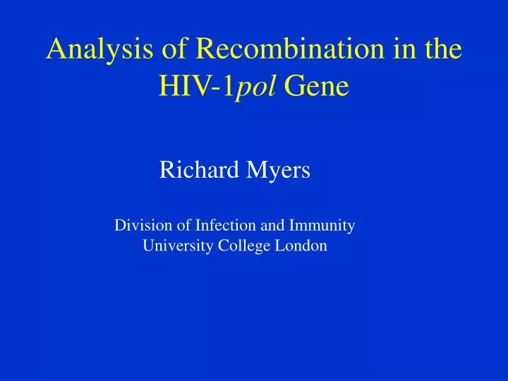 analysis of recombination in the hiv 1 pol gene