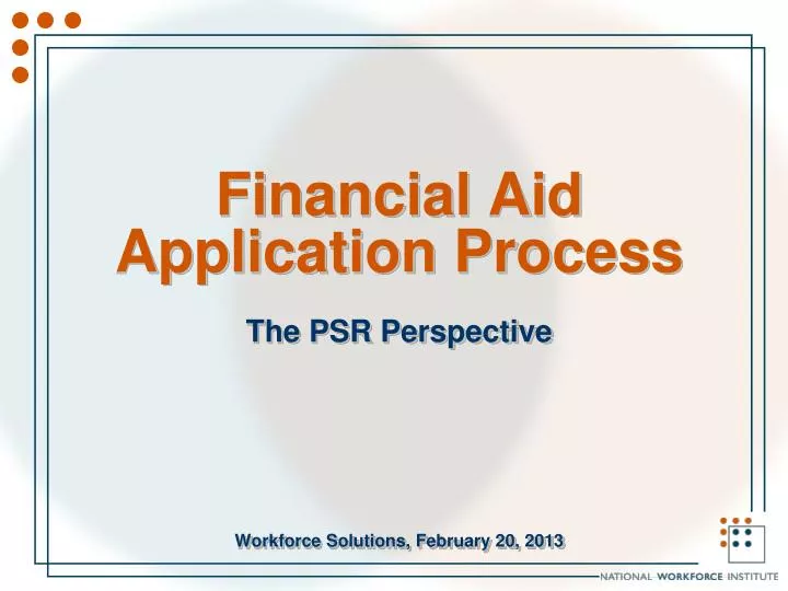 financial aid application process