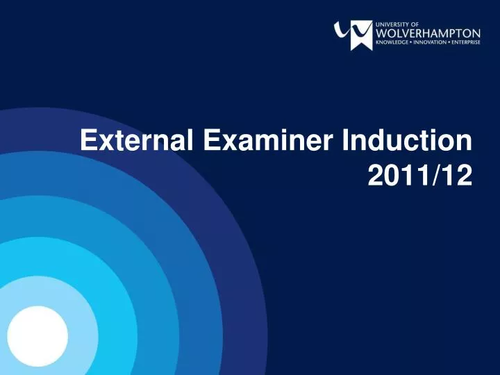 external examiner induction 2011 12