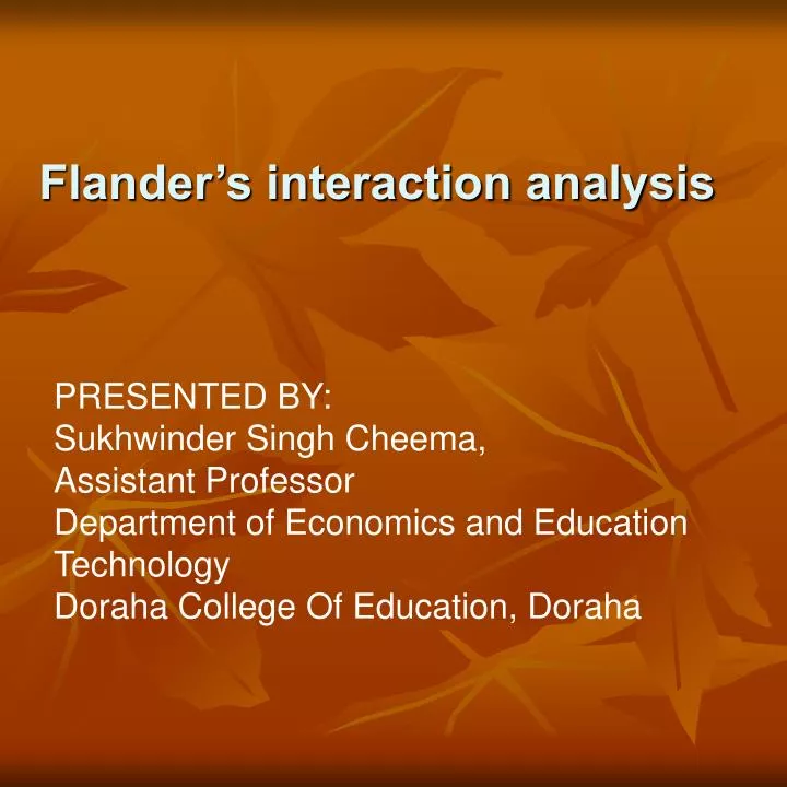 flander s interaction analysis