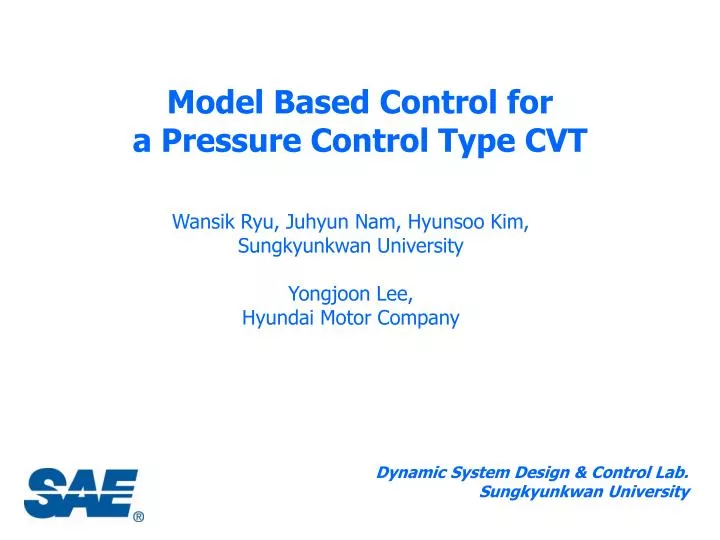 model based control for a pressure control type cvt