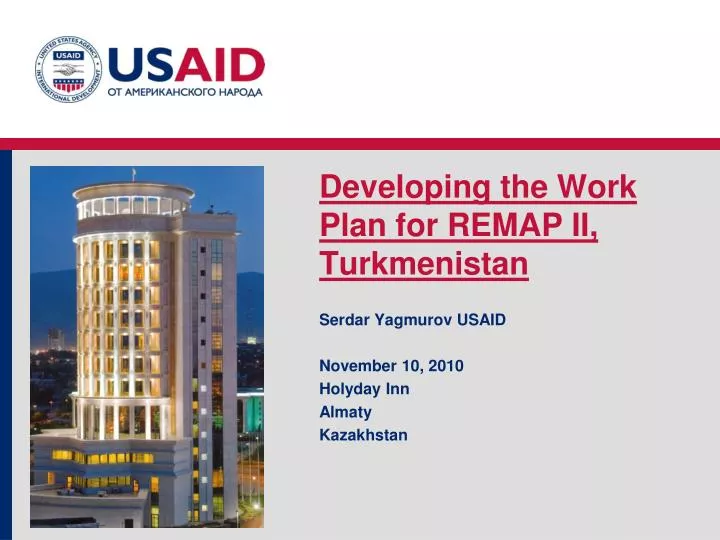 developing the work plan for remap ii turkmenistan