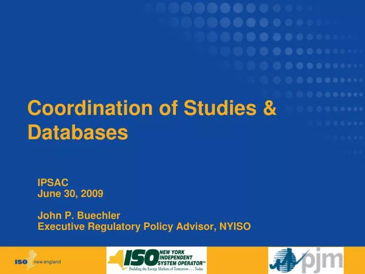 coordination of studies databases