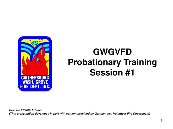 gwgvfd probationary training session 1