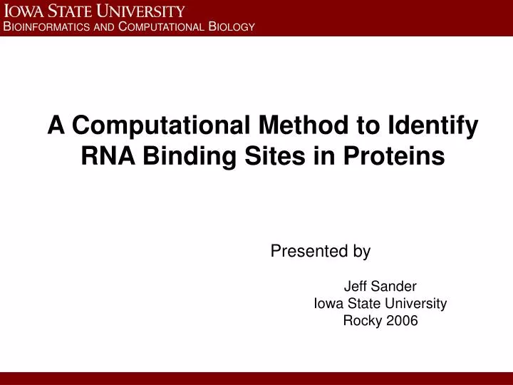 a computational method to identify rna binding sites in proteins