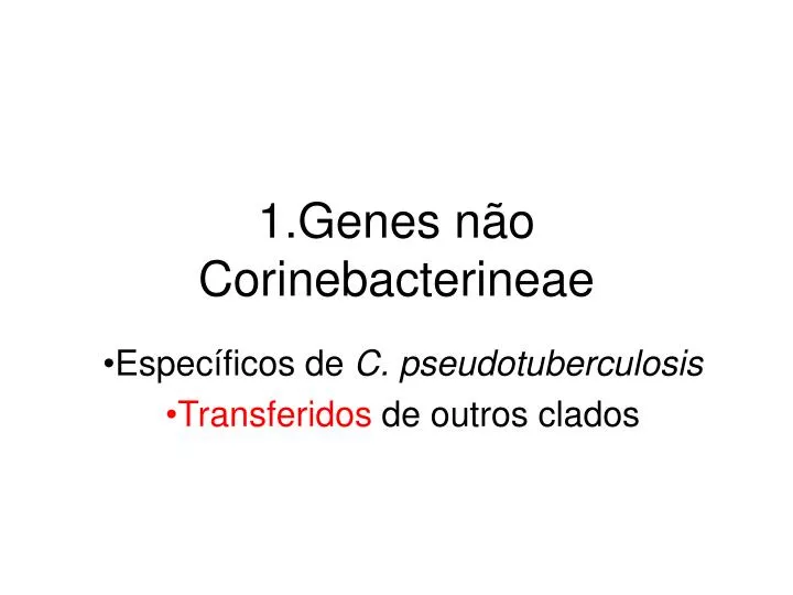 1 genes n o corinebacterineae