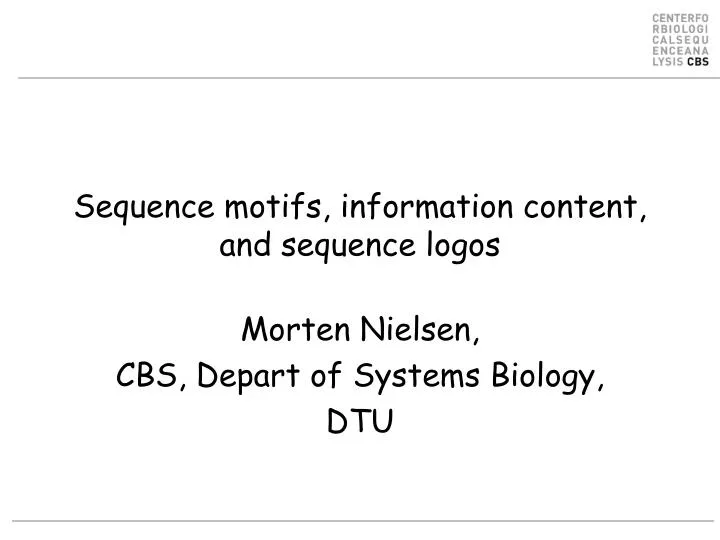 sequence motifs information content and sequence logos