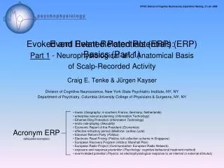 Evoked and Event-Related Potentials (ERP) Part 1 - Neurophysiological and Anatomical Basis