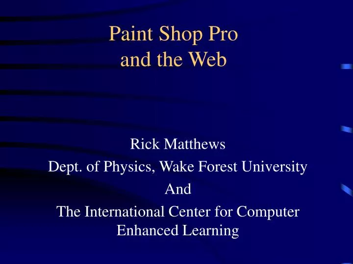 paint shop pro and the web