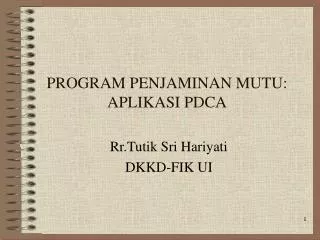program penjaminan mutu aplikasi pdca