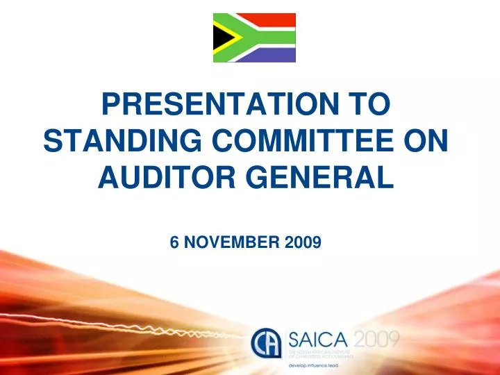 presentation to standing committee on auditor general 6 november 2009