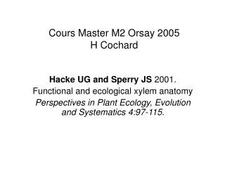 cours master m2 orsay 2005 h cochard