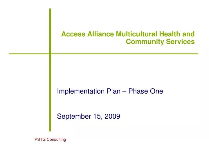 implementation plan phase one september 15 2009