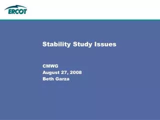Stability Study Issues