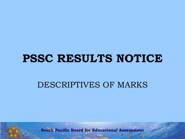 pssc results notice