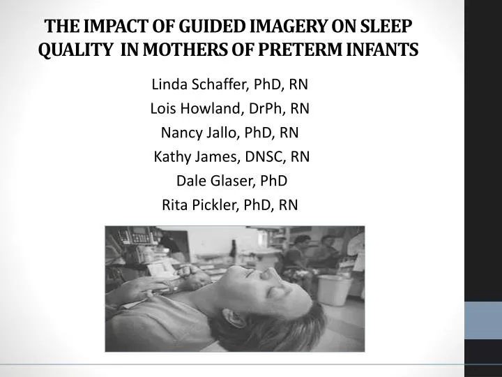 the impact of guided imagery on sleep quality in mothers of preterm infants