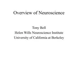 Overview of Neuroscience