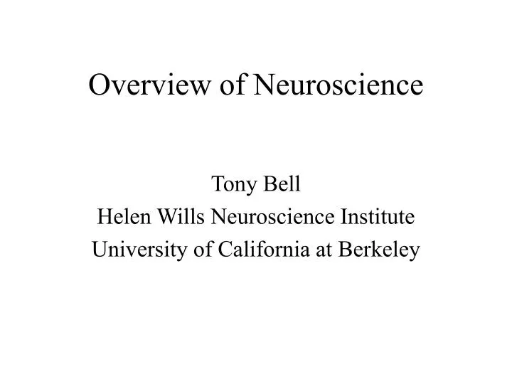 overview of neuroscience