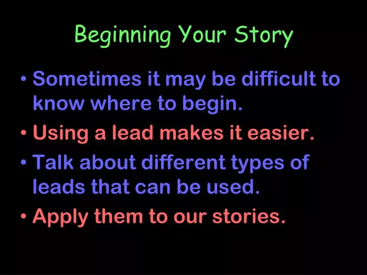 beginning your story