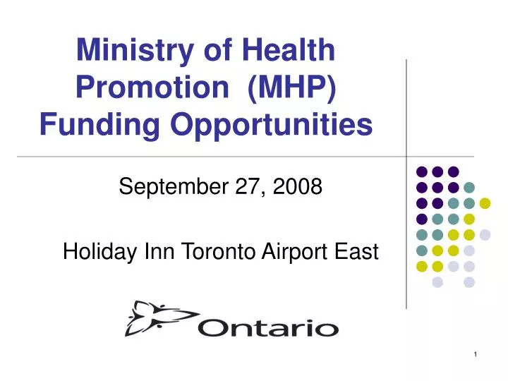 ministry of health promotion mhp funding opportunities