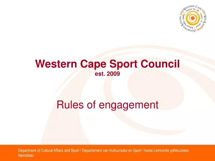 western cape sport council est 2009