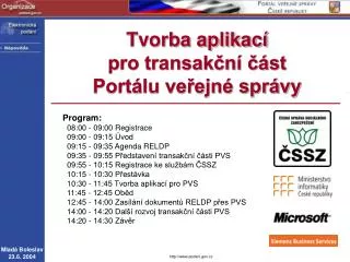 tvorba aplikac pro transak n st port lu ve ejn spr vy