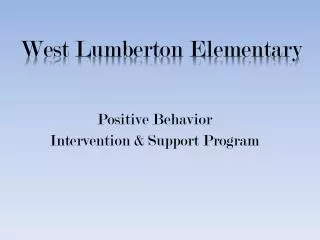 Positive Behavior Intervention &amp; Support Program