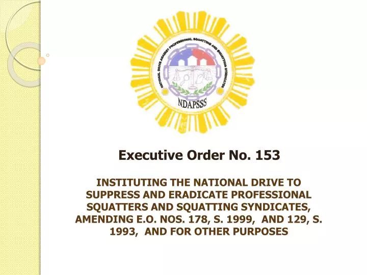 executive order no 153