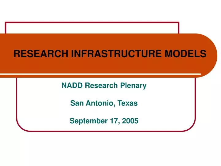 research infrastructure models