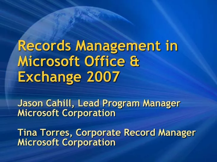 records management in microsoft office exchange 2007