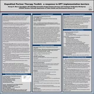 Expedited Partner Therapy Toolkit: a response to EPT implementation barriers