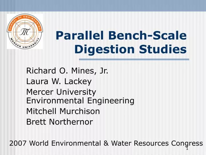 parallel bench scale digestion studies