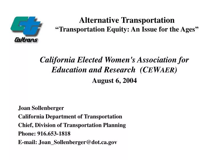 alternative transportation transportation equity an issue for the ages