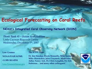 Ecological Forecasting on Coral Reefs