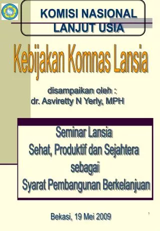 PPT - LANJUT USIA SEHAT DAN MANDIRI PowerPoint Presentation, Free ...