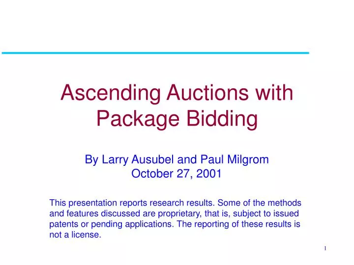 ascending auctions with package bidding